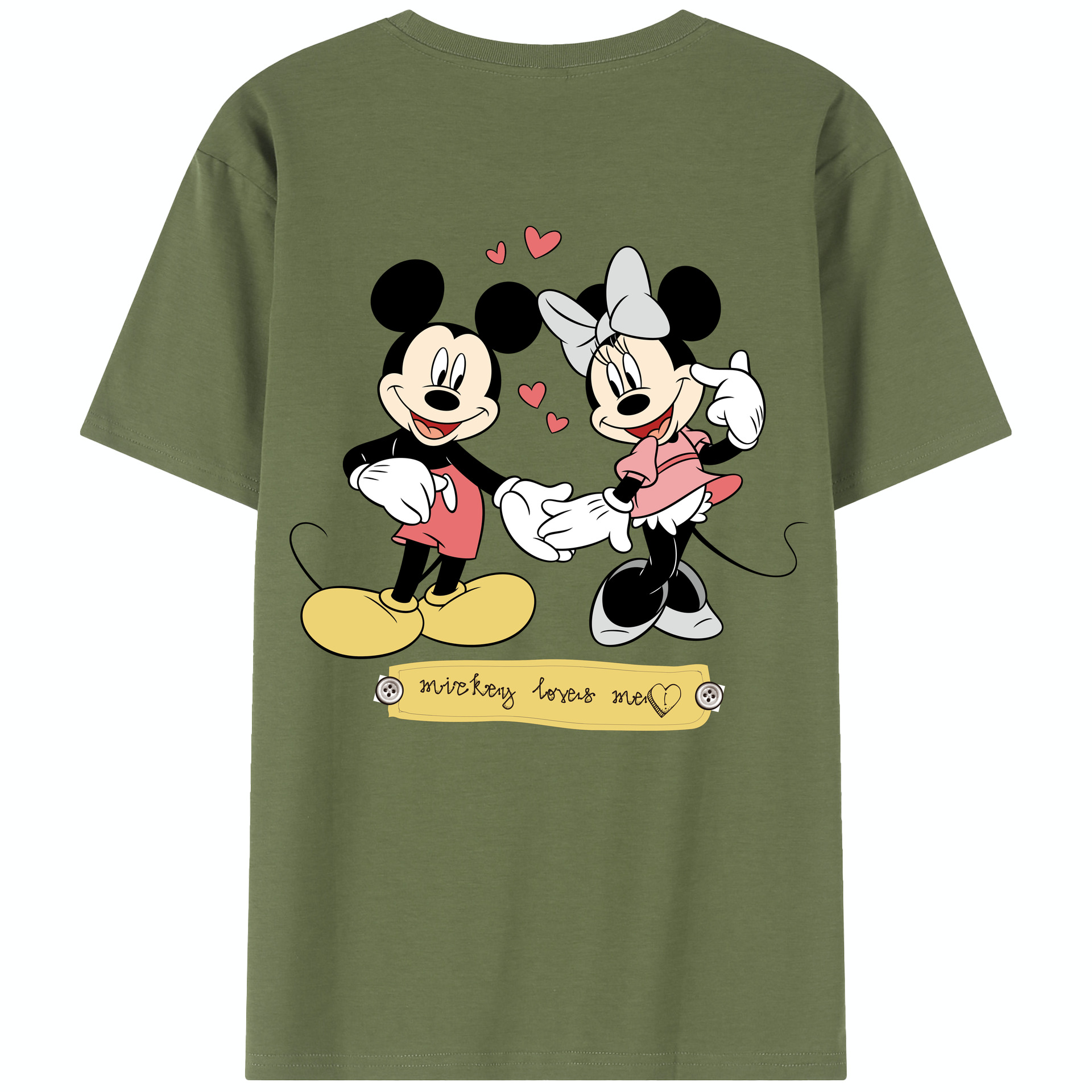 （画像用） ミッキーマウス Mickey Mouse 綿100％半袖Tシャツ（背面プリント）